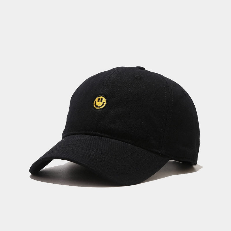 Smiley Face Embroidered Baseball Cap - 34 Threads