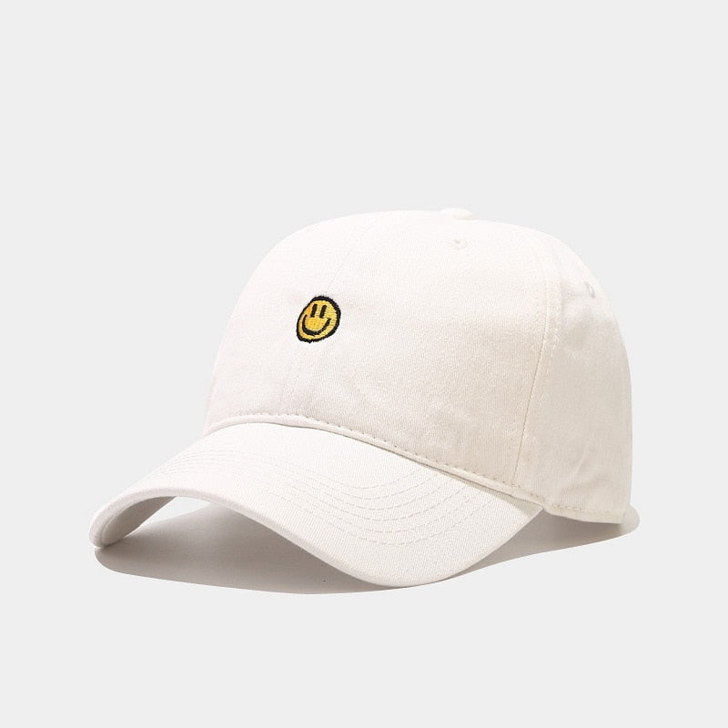 Smiley Face Embroidered Baseball Cap - 34 Threads