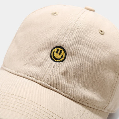 Smiley Face Embroidered Baseball Cap - 34 Threads