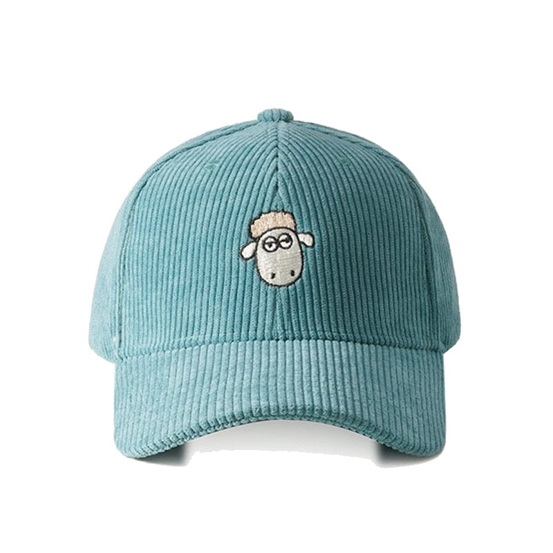 Corduroy Embroidered Sheep Cap - 34 Threads