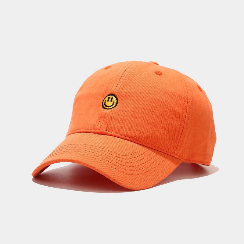 Smiley Face Embroidered Baseball Cap - 34 Threads