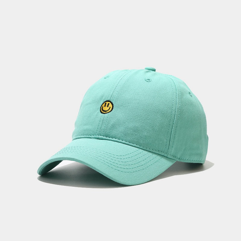 Smiley Face Embroidered Baseball Cap - 34 Threads