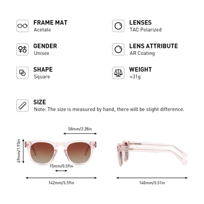 Classic Square Polarized Shades - 34 Threads