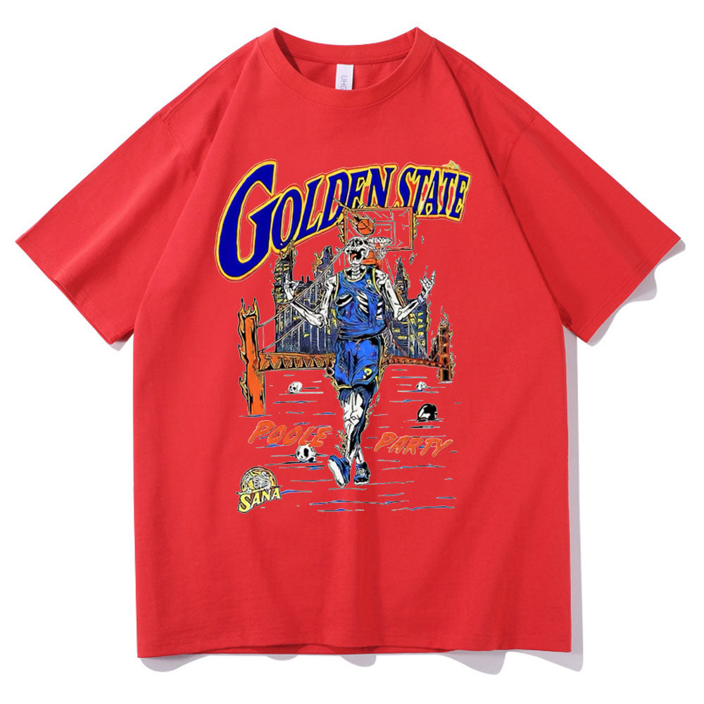 Retro Golden State Warriors Skeleton T-Shirt - 34 Threads