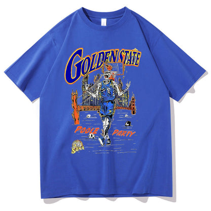 Retro Golden State Warriors Skeleton T-Shirt - 34 Threads