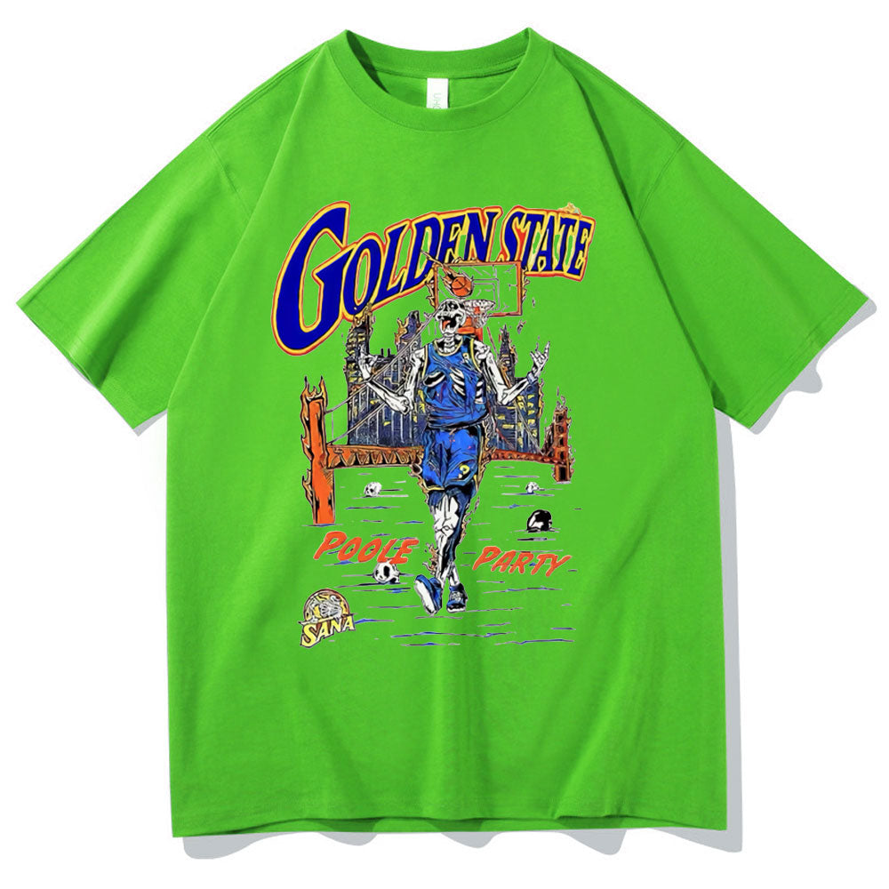 Retro Golden State Warriors Skeleton T-Shirt - 34 Threads